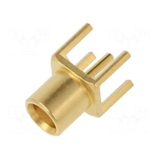 Socket | MCX | female | straight | 50Ω | THT | on PCBs | PTFE | gold-plated