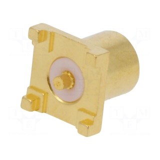 Socket | MCX | female | straight | 50Ω | SMT | on PCBs | PTFE | gold-plated
