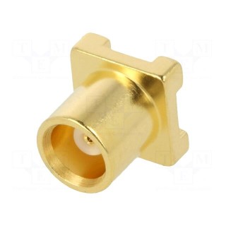 Socket | MCX | female | vertical | 50Ω | SMT | on PCBs | PTFE | gold-plated
