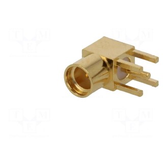 Socket | MMCX | female | angled 90° | THT | gold-plated | 50Ω