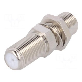 Coupler | F socket x2 | 75Ω | for panel mounting,screwed | 3GHz