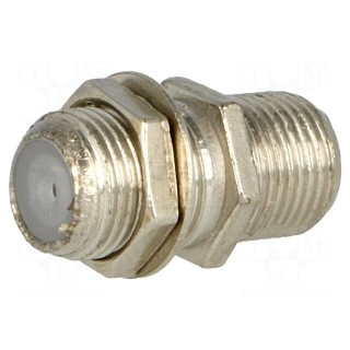 Coupler | F socket,both sides | with mounting nut,with washer