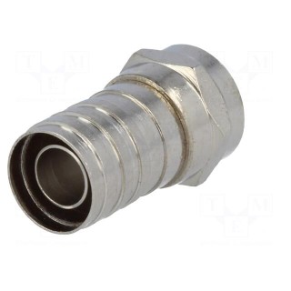 Plug | F | male | straight | 8.5mm | crimped | for cable