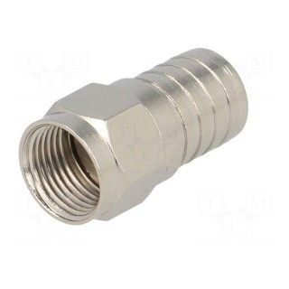Plug | F | male | straight | RG6 | 7mm | crimped | for cable