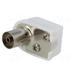 Plug | coaxial 9.5mm (IEC 169-2) | female | angled 90° | for cable
