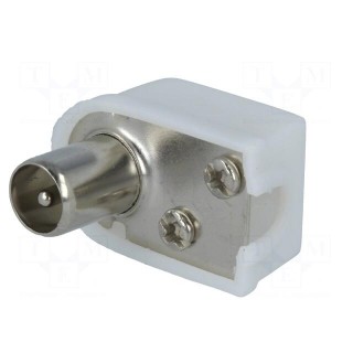 Plug | coaxial 9.5mm (IEC 169-2) | male | angled 90° | for cable