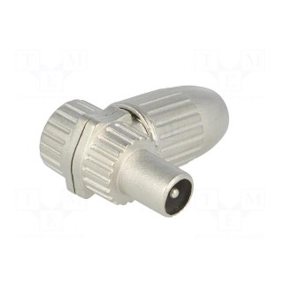 Plug | coaxial 9.5mm (IEC 169-2) | male | shielded | angled 90° | 75Ω