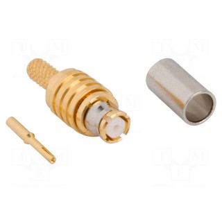 Plug | coaxial | female | straight | 50Ω | soldering,crimped | for cable