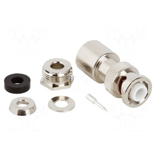 Plug | coaxial | male | straight | 50Ω | soldering,clamp | for cable