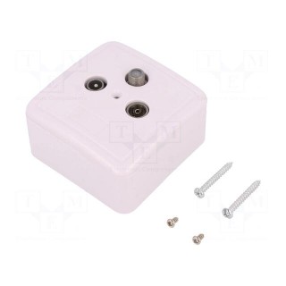 Plug/socket | coaxial 9.5mm (IEC 169-2) | surface-mounted | white