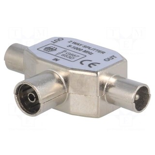 Splitter | coaxial 9.5mm socket,coaxial 9.5mm plug x2