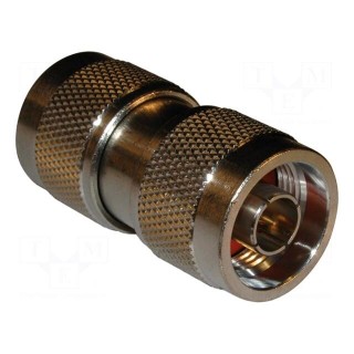 Adapter | N male,both sides | Insulation: PTFE | 50Ω | Mat: brass