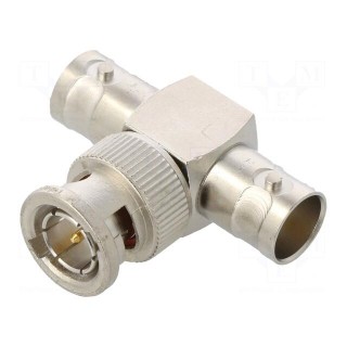 T adapter | BNC plug,BNC socket x2 | Insulation: teflon | 75Ω | 4GHz