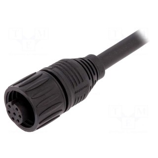Connector: circular | plug | PIN: 7 | female | cables | IP65,IP67 | 10A
