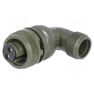 Connector: circular | Series: DS/MS | plug | female | PIN: 2 | for cable