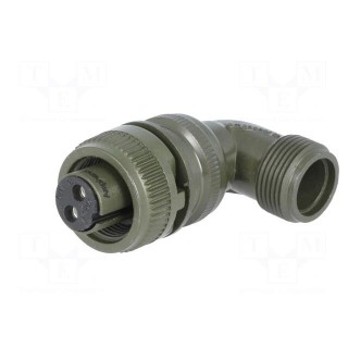 Connector: circular | Series: DS/MS | plug | female | PIN: 2 | for cable