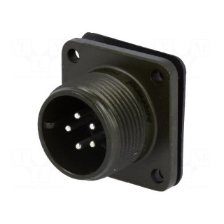 Connector: circular | size 14S | MS/DS | aluminium alloy | black | male