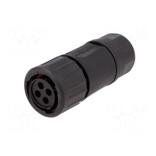 Connector: circular | plug | for cable | PIN: 4 | female | w/o contacts