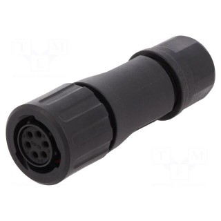 Connector: circular | plug | for cable | PIN: 6 | female | w/o contacts