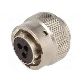 Connector: circular | plug | for cable | PIN: 3 | female | w/o contacts