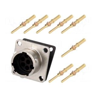 Connector: circular | Series: RT360 | socket | male | crimped | PIN: 8