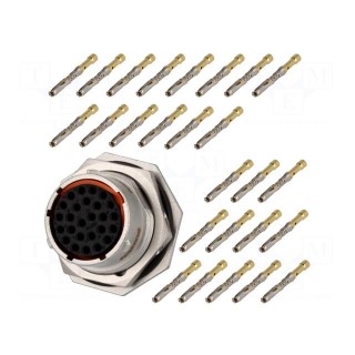 Connector: circular | socket,plug | PIN: 26 | female | crimped | RT360