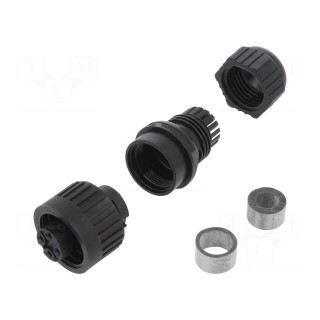 Connector: circular | female | IP67 | CA | for cable | straight