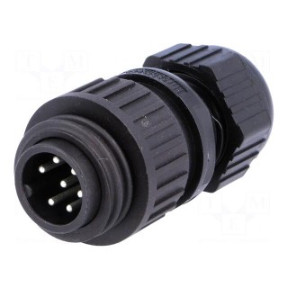 Connector: circular | plug | male | IP67 | CA | PIN: 7(6+1) | 6+PE | 250V