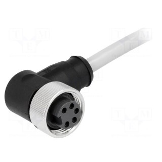 Plug | 7/8" | 3m | female | PIN: 5 | angled 90° | with lead | PVC