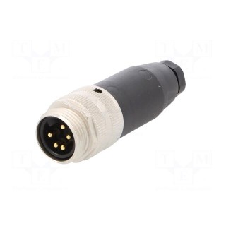 Plug | 7/8" | male | PIN: 5 | straight | for cable | 9A | IP67 | 250V | 6÷8mm