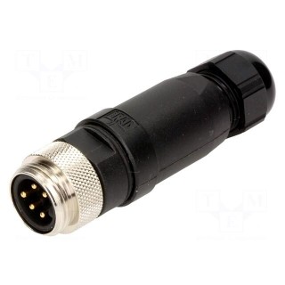 Plug | 7/8" | male | PIN: 5 | straight | for cable | Mini-Change | 8A | IP67