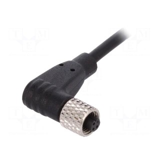 Connector: M5 | plug | female | cables | PIN: 3 | 1A | angled | IP67 | 60V