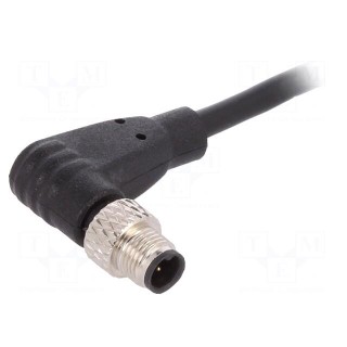 Connector: M5 | plug | male | cables | PIN: 3 | 1A | angled | IP67 | 60V | 1m