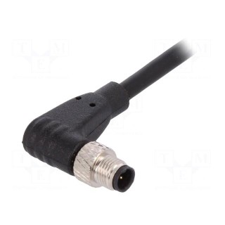 Connector: M5 | plug | male | cables | PIN: 4 | 1A | angled | IP67 | 60V | 1m