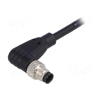 Connector: M5 | plug | male | cables | PIN: 4 | 1A | angled | IP67 | 60V | 1m