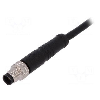 Connector: M5 | plug | male | cables | PIN: 4 | 1A | straight | IP67 | 60V