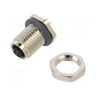 Connector: M5 | socket | female | THT | PIN: 4 | 1A | straight | 60V | 26AWG