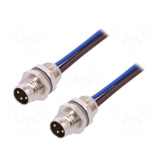 Connector: M8 | 0.2m | male | PIN: 3 | socket | 60V | IP67 | Polarisation: A