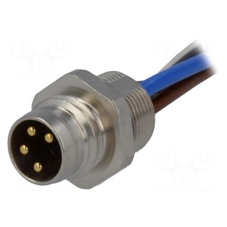 Connector: M8 | 0.2m | male | PIN: 4 | for panel mounting,screw-in