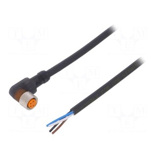 Connector: M8 | 10m | female | PIN: 4 | angled 90° | plug | PUR