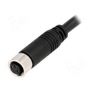 Connector: M8 | 1m | female | PIN: 3 | straight | plug | 3A | IP67 | 60V