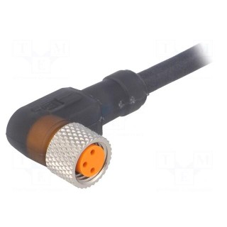 Connector: M8 | 2m | female | PIN: 3 | angled 90° | plug | PUR