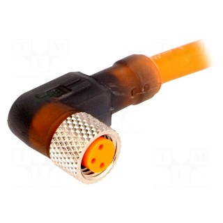 Connector: M8 | 5m | female | PIN: 3 | angled 90° | plug | PVC