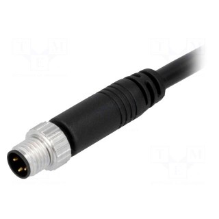 Connector: M8 | 5m | male | PIN: 3 | straight | plug | 3A | IP67 | 60V