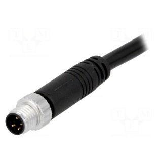 Connector: M8 | 5m | male | PIN: 4 | straight | plug | 3A | IP67 | 30V