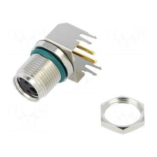 Connector: M8 | female | PIN: 2 | angled 90° | on PCBs | socket | 4A | IP68