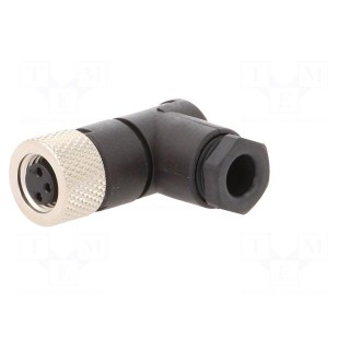 Connector: M8 | female | PIN: 3 | angled 90° | for cable | plug | 4A | IP67