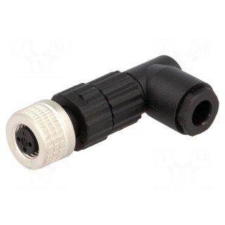 Connector: M8 | female | PIN: 3 | angled 90° | for cable | plug | E | 4A