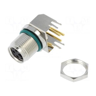 Connector: M8 | female | PIN: 3 | angled 90° | socket | 4A | IP68 | 60V