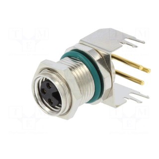 Connector: M8 | female | PIN: 3 | angled 90° | socket | 4A | IP68 | 60V